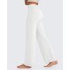image:imageG4Free BareFeel No Front Seam Straight Leggings for Women High Waisted Wide Leg Yoga Pants 293133White