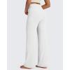 image:imageG4Free BareFeel No Front Seam Straight Leggings for Women High Waisted Wide Leg Yoga Pants 293133White