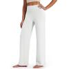 image:imageG4Free BareFeel No Front Seam Straight Leggings for Women High Waisted Wide Leg Yoga Pants 293133White