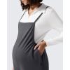 image:imageG4Free Maternity Jumpsuits Adjustable Strap Overalls Pregnancy Wide Leg Rompers with PocketsDark Gray