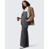 image:imageG4Free Maternity Jumpsuits Adjustable Strap Overalls Pregnancy Wide Leg Rompers with PocketsDark Gray