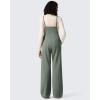 image:imageG4Free Maternity Jumpsuits Adjustable Strap Overalls Pregnancy Wide Leg Rompers with PocketsGray Sage