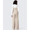 image:imageG4Free Maternity Jumpsuits Adjustable Strap Overalls Pregnancy Wide Leg Rompers with PocketsLight Khaki