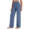 image:imageG4Free BareFeel No Front Seam Straight Leggings for Women High Waisted Wide Leg Yoga Pants 293133Blue Gray