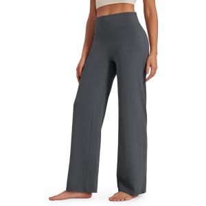 image:imageG4Free BareFeel No Front Seam Straight Leggings for Women High Waisted Wide Leg Yoga Pants 293133Deep Grey