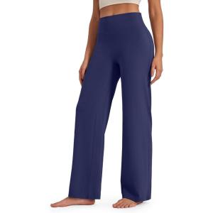 image:imageG4Free BareFeel No Front Seam Straight Leggings for Women High Waisted Wide Leg Yoga Pants 293133Royal Blue