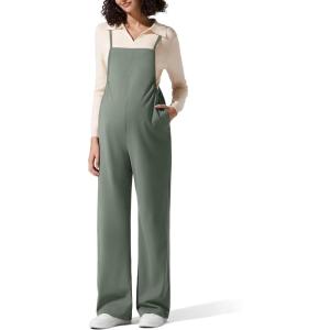 image:imageG4Free Maternity Jumpsuits Adjustable Strap Overalls Pregnancy Wide Leg Rompers with PocketsGray Sage