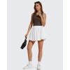 image:imageG4Free Chillwhisp Bubble Tennis Skirts for Women  14 Mini Athletic Ruffled Hem Casual Skorts Inner Shorts with 4 PocketsWhite