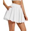 image:imageG4Free Chillwhisp Bubble Tennis Skirts for Women  14 Mini Athletic Ruffled Hem Casual Skorts Inner Shorts with 4 PocketsWhite