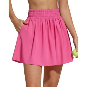 image:imageG4Free Chillwhisp High Waisted Tennis Skirts for Women  15 Flowy Golf Skort Athletic Inner Shorts with 4 PocketsRose Pink