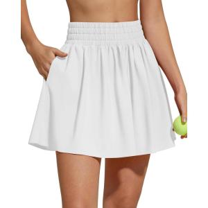 image:imageG4Free Chillwhisp High Waisted Tennis Skirts for Women  15 Flowy Golf Skort Athletic Inner Shorts with 4 PocketsWhite