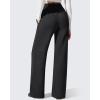 image:imageG4Free Flurrylux Womens Fleece Lined Wide Leg Sweatpants Drawstring Cotton Warm Lounge PantsBlack