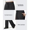 image:imageG4Free Flurrylux Womens Fleece Lined Wide Leg Sweatpants Drawstring Cotton Warm Lounge PantsBlack