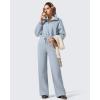 image:imageG4Free Flurrylux Womens Fleece Lined Wide Leg Sweatpants Drawstring Cotton Warm Lounge PantsCool Gray