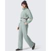 image:imageG4Free Flurrylux Womens Fleece Lined Wide Leg Sweatpants Drawstring Cotton Warm Lounge PantsSmoky Green