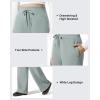 image:imageG4Free Flurrylux Womens Fleece Lined Wide Leg Sweatpants Drawstring Cotton Warm Lounge PantsSmoky Green