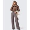 image:imageG4Free Flurrylux Womens Fleece Lined Wide Leg Sweatpants Drawstring Cotton Warm Lounge PantsTapue