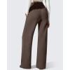 image:imageG4Free Flurrylux Womens Fleece Lined Wide Leg Sweatpants Drawstring Cotton Warm Lounge PantsTerracotta Brown