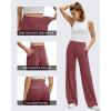 image:imageG4Free BareFeel High Stretch Wide Leg Pants for Women Soft Comfy Casual Yoga Pants with Pockets PetiteRegularTallWine