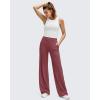 image:imageG4Free BareFeel High Stretch Wide Leg Pants for Women Soft Comfy Casual Yoga Pants with Pockets PetiteRegularTallWine