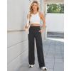 image:imageG4Free EverGoing Yoga Pants Women Wide Leg Pants with Pockets High Waist Stretch Dress Casual Sweatpants PetiteRegularTallCharcoal Heather