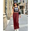 image:imageG4Free EverGoing Yoga Pants Women Wide Leg Pants with Pockets High Waist Stretch Dress Casual Sweatpants PetiteRegularTallDark Burgundy
