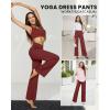 image:imageG4Free EverGoing Yoga Pants Women Wide Leg Pants with Pockets High Waist Stretch Dress Casual Sweatpants PetiteRegularTallDark Burgundy