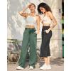 image:imageG4Free EverGoing Yoga Pants Women Wide Leg Pants with Pockets High Waist Stretch Dress Casual Sweatpants PetiteRegularTallDark Forest Green