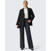 image:imageG4Free EverGoing Yoga Pants Women Wide Leg Pants with Pockets High Waist Stretch Dress Casual Sweatpants PetiteRegularTallGrey and Black Stripe