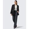 image:imageG4Free EverGoing Yoga Pants Women Wide Leg Pants with Pockets High Waist Stretch Dress Casual Sweatpants PetiteRegularTallGrey and Black Stripe