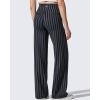 image:imageG4Free EverGoing Yoga Pants Women Wide Leg Pants with Pockets High Waist Stretch Dress Casual Sweatpants PetiteRegularTallGrey and Black Stripe