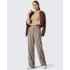 image:imageG4Free EverGoing Yoga Pants Women Wide Leg Pants with Pockets High Waist Stretch Dress Casual Sweatpants PetiteRegularTallKhaki Stripe