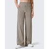 image:imageG4Free EverGoing Yoga Pants Women Wide Leg Pants with Pockets High Waist Stretch Dress Casual Sweatpants PetiteRegularTallKhaki Stripe
