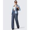 image:imageG4Free EverGoing Yoga Pants Women Wide Leg Pants with Pockets High Waist Stretch Dress Casual Sweatpants PetiteRegularTallNavy Stripe