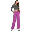 image:imageG4Free EverGoing Yoga Pants Women Wide Leg Pants with Pockets High Waist Stretch Dress Casual Sweatpants PetiteRegularTallRaspberry Purple