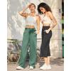 image:imageG4Free EverGoing Yoga Pants Women Wide Leg Pants with Pockets High Waist Stretch Dress Casual Sweatpants PetiteRegularTallSage Green