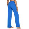 image:imageG4Free EverGoing Yoga Pants Women Wide Leg Pants with Pockets High Waist Stretch Dress Casual Sweatpants PetiteRegularTallStrong Blue