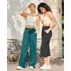 image:imageG4Free EverGoing Yoga Pants Women Wide Leg Pants with Pockets High Waist Stretch Dress Casual Sweatpants PetiteRegularTallTeal