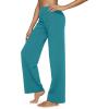 image:imageG4Free EverGoing Yoga Pants Women Wide Leg Pants with Pockets High Waist Stretch Dress Casual Sweatpants PetiteRegularTallTurquoise