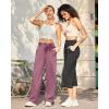image:imageG4Free EverGoing Yoga Pants Women Wide Leg Pants with Pockets High Waist Stretch Dress Casual Sweatpants PetiteRegularTallVelvet Dust