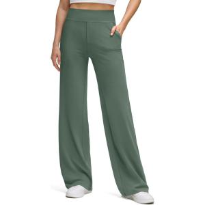 image:imageG4Free BareFeel High Stretch Wide Leg Pants for Women Soft Comfy Casual Yoga Pants with Pockets PetiteRegularTallGray Sage