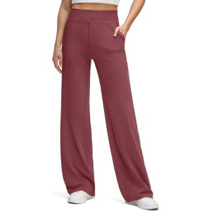 image:imageG4Free BareFeel High Stretch Wide Leg Pants for Women Soft Comfy Casual Yoga Pants with Pockets PetiteRegularTallWine