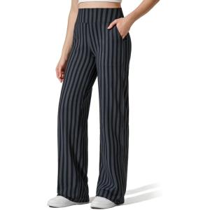 image:imageG4Free EverGoing Yoga Pants Women Wide Leg Pants with Pockets High Waist Stretch Dress Casual Sweatpants PetiteRegularTallGrey and Black Stripe