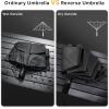 image:imageG4Free 46 Inch Windproof Umbrella for Rain Strong 8 Ribs Compact Reverse Folding Travel Umbrella Automatic Open Close Fits Car amp BackpackBlack