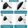 image:imageG4Free 46 Inch Windproof Umbrella for Rain Strong 8 Ribs Compact Reverse Folding Travel Umbrella Automatic Open Close Fits Car amp BackpackBlack
