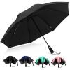 image:imageG4Free 46 Inch Windproof Umbrella for Rain Strong 8 Ribs Compact Reverse Folding Travel Umbrella Automatic Open Close Fits Car amp BackpackBlack