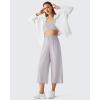 image:imageG4Free Chillwhisp Flowy Capri Pants for Women Lightweight Wide Leg Palazzo Cropped Pants Elastic Waist Yoga CaprisChime Gray
