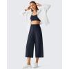 image:imageG4Free Chillwhisp Flowy Capri Pants for Women Lightweight Wide Leg Palazzo Cropped Pants Elastic Waist Yoga CaprisDark Navy