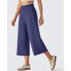 image:imageG4Free Chillwhisp Flowy Capri Pants for Women Lightweight Wide Leg Palazzo Cropped Pants Elastic Waist Yoga CaprisDusky Purple