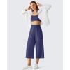 image:imageG4Free Chillwhisp Flowy Capri Pants for Women Lightweight Wide Leg Palazzo Cropped Pants Elastic Waist Yoga CaprisDusky Purple
